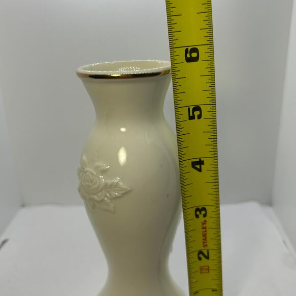 Lenox Fine China Embossed Roses Hummingbird Bud Vase 24K Gold Trim 5.75” - Picture 2 of 11